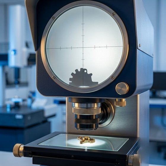 Ground glass screen and lens assembly of an optical profile projector